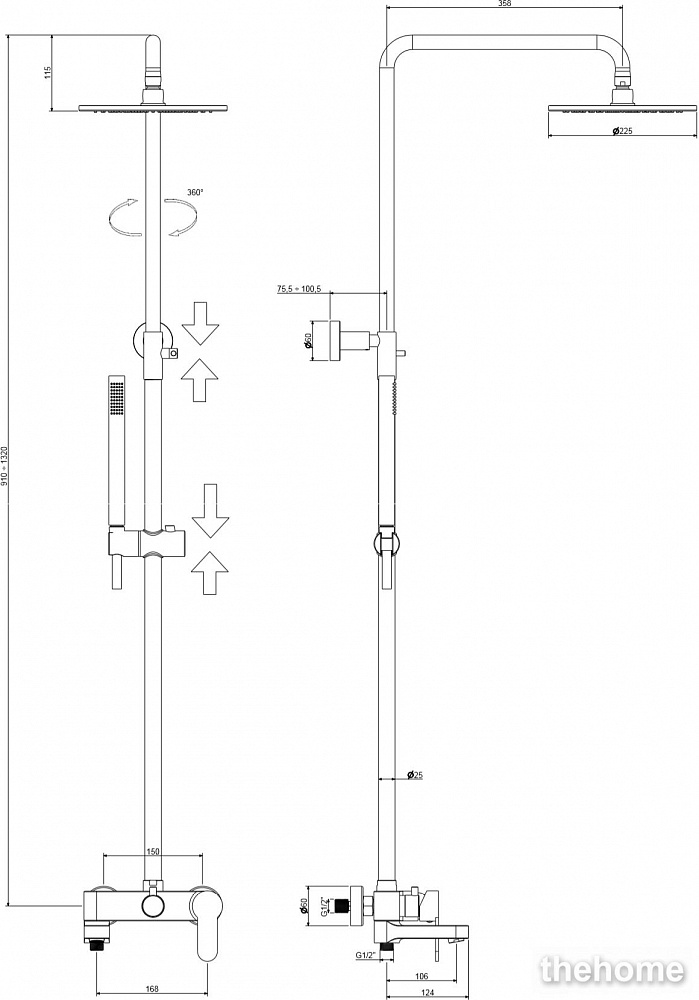 Душевая стойка Paffoni Blu ZCOL632NO - 2