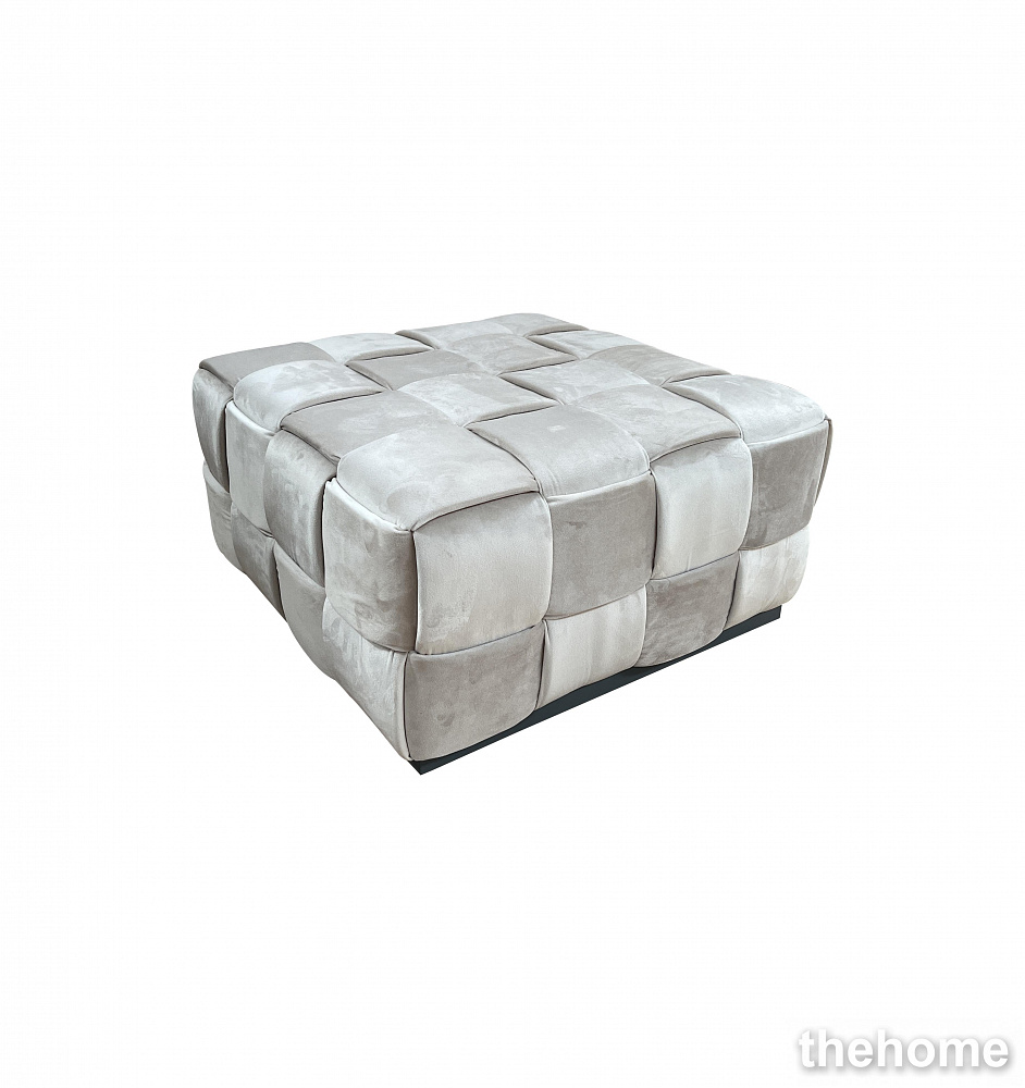 N-PUF-222 SVB Пуф плетеный, велюр светло-бежевый 60*60*30см Garda Decor - 2