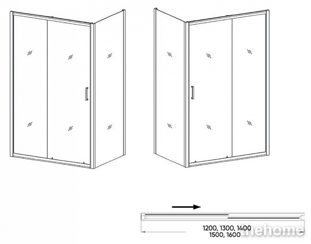 Душевой уголок Orange E23-12090TCR 120x90 см без поддона - 5