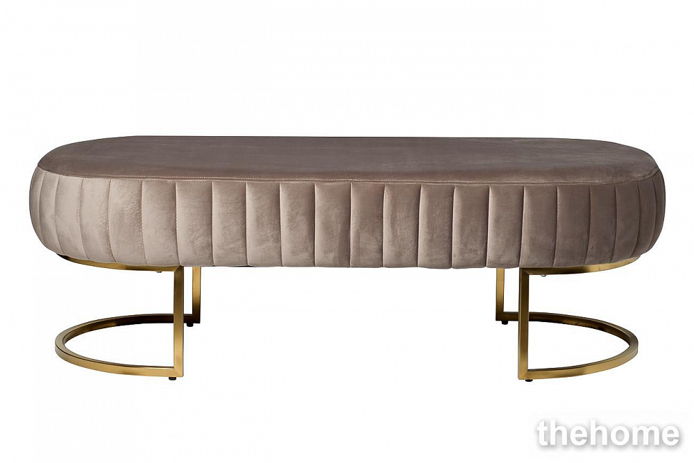 N-BH2009 BG BR Банкетка велюр серо-беж, метал.основ.135*54*45см Garda Decor - TheHome