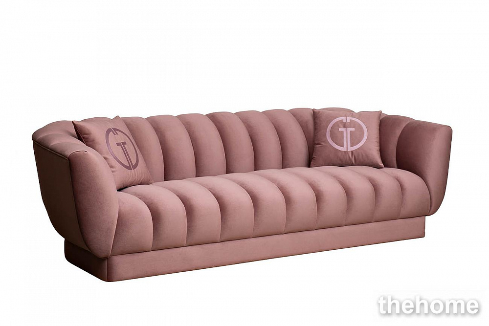 Диван Fabio трехместный велюр розовый Colton 007-ROS 239*95*72см, 2 подушки Garda Decor - 2