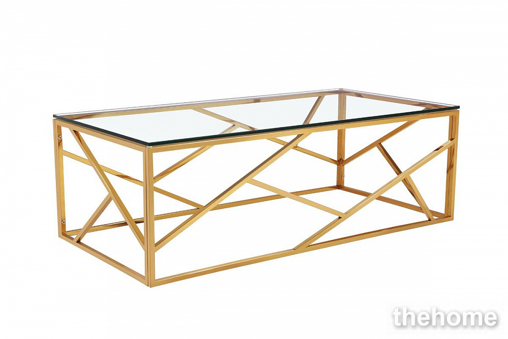 GY-CT2051214GOLD Стол журнальный прозр.стекло/золото 60*120*40см Garda Decor - TheHome