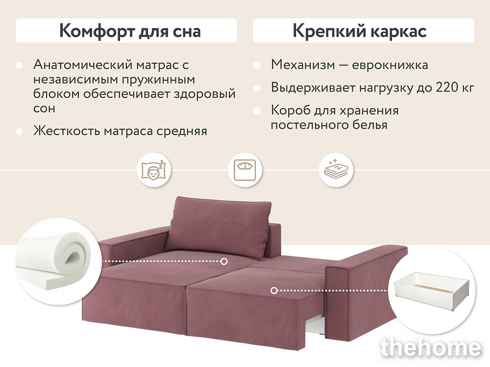 Диван угловой DeeOne Корсо-3 AAA41378001 розовый - 3