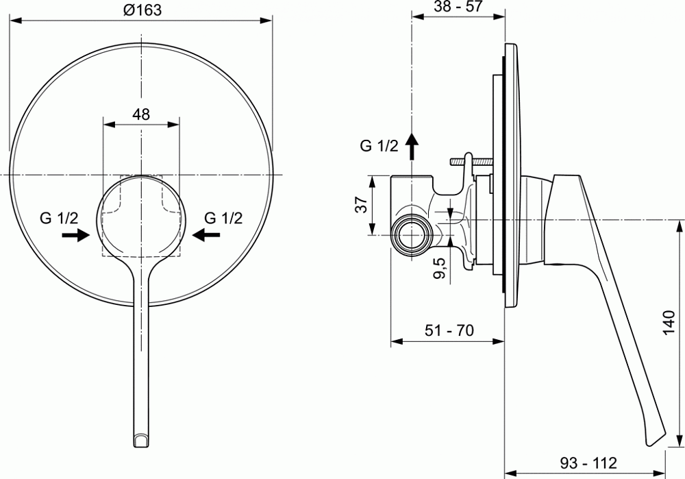 Смеситель Ideal Standard Ceraplus 2 для душа A6872AA - 2