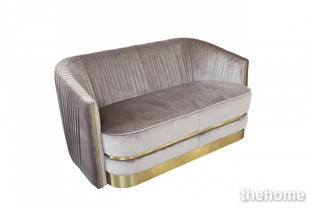 87YY-1890-2 BRN Диван двухместный велюр серо-коричн. 156*91*83см Garda Decor - 2