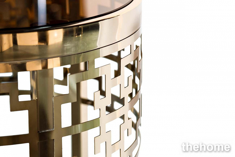 13RXFS5080L-GOLD Стол журнальный стекло коричн./золото d35*70см Garda Decor - 3