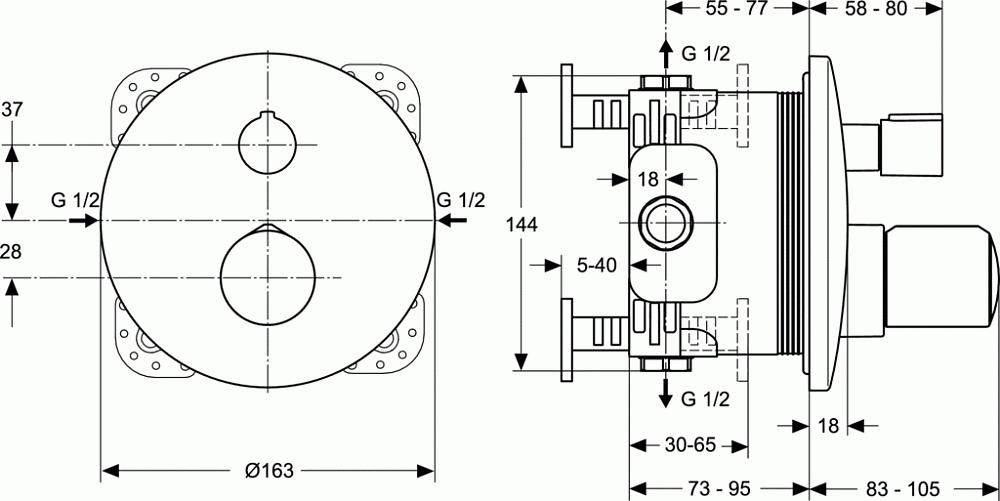 Смеситель Ideal Standard Melange для ванны и душа A4891AA - 2