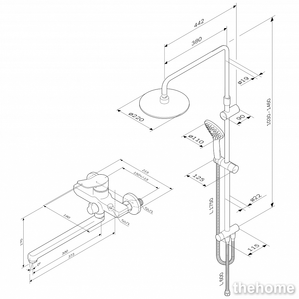 Душевая система Am.Pm X-Joy F40885A94 - 2