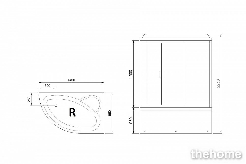 Душевая кабина Royal Bath 140ALP-T прозрачное правая - 6