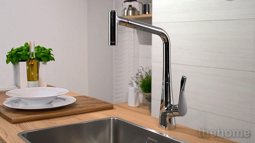 Смеситель для кухни Hansgrohe Metris 14834000 с выдвижным изливом 220, хром - 3
