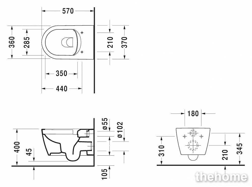 Подвесной унитаз Duravit ME by Starck Rimless 2529092000 безободковый - 5