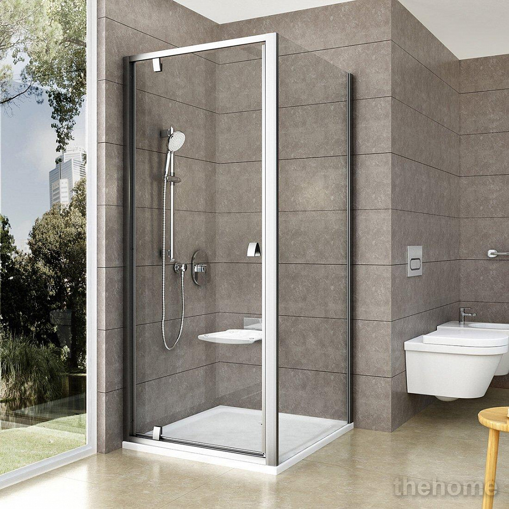 Душевая дверь Ravak PIVOT PDOP1-80 сатин+ прозрачное стекло - TheHome
