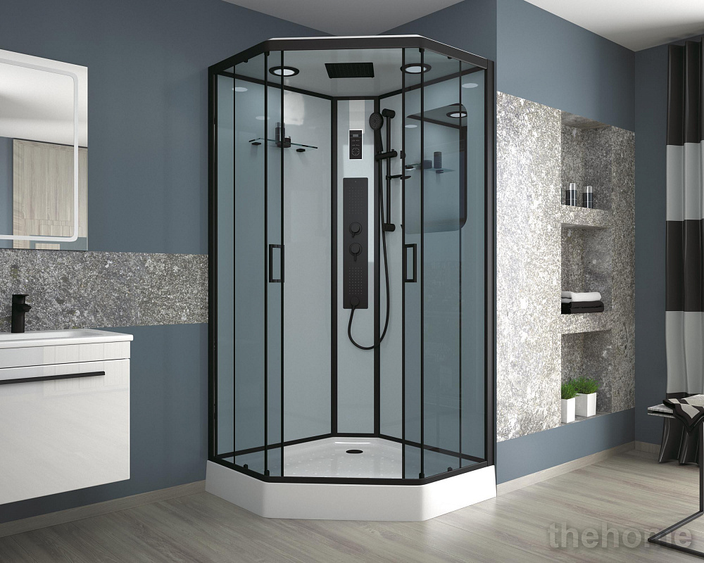 Душевая кабина Niagara Premium NG-6901-01GD BLACK 90х90х220 стекло тонированное - 2