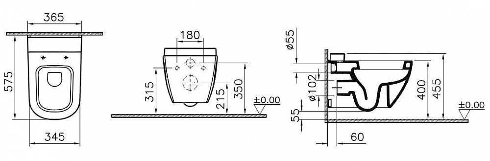 Чаша унитаза подвесного VitrA D-Light 5910B003-1086 с емкостью для чистящей жидкости - 4