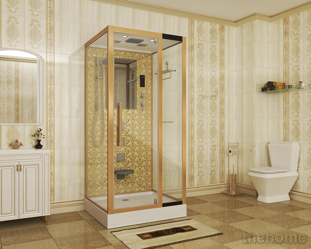 Душевая кабина Niagara NG-7714G 100x90 см с гидромассажем стенки золото - 2