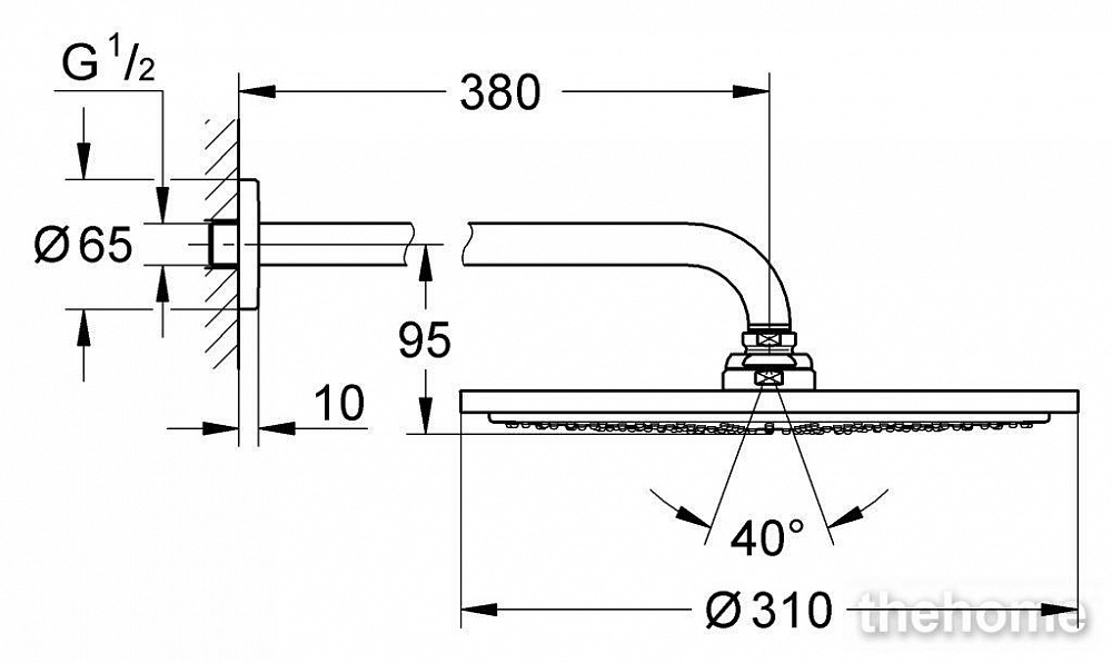 Верхний душ Grohe Rainshower Cosmopolitan 310 26056000 - 5