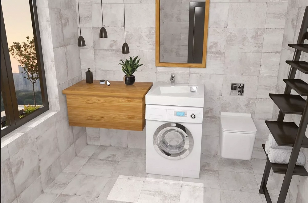 Раковина над стиральной машиной Altasan Quadro 600*600 UPP60QUADROs - 6
