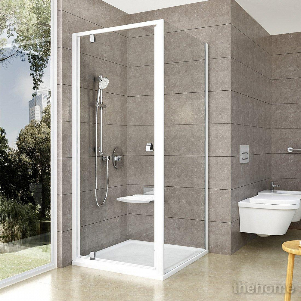 Душевая дверь Ravak PIVOT PDOP1-90 белый+ прозрачное стекло - TheHome