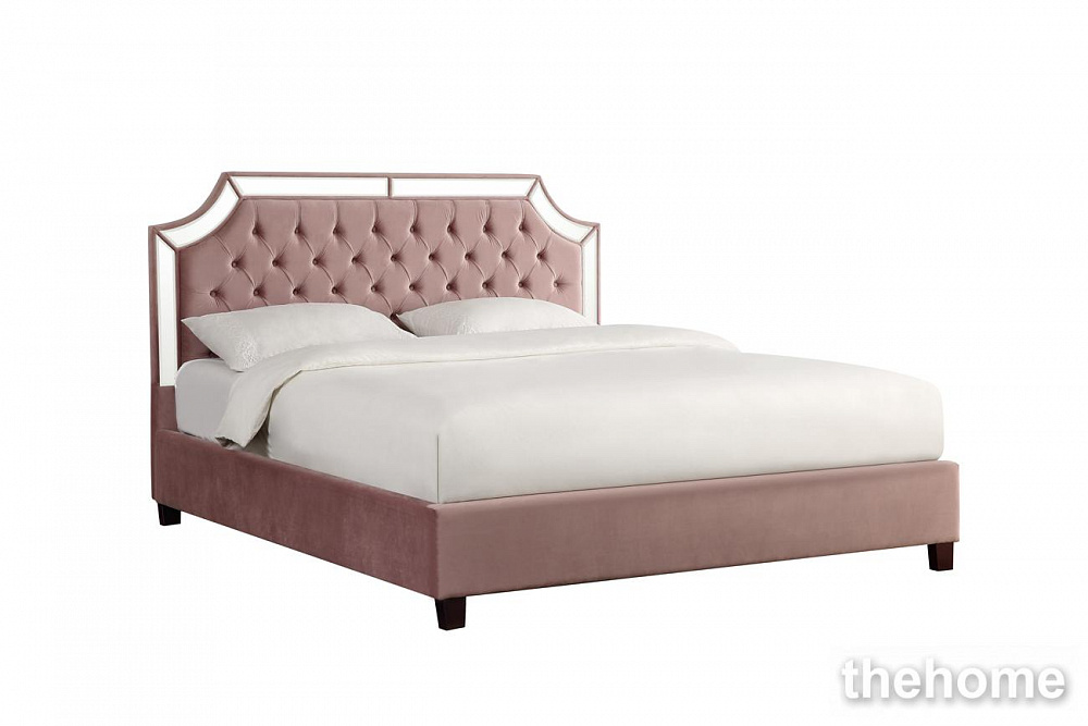 N-BD1894B PI Кровать с зерк.вставками пепельно-розов.214*192*127 Garda Decor - 2
