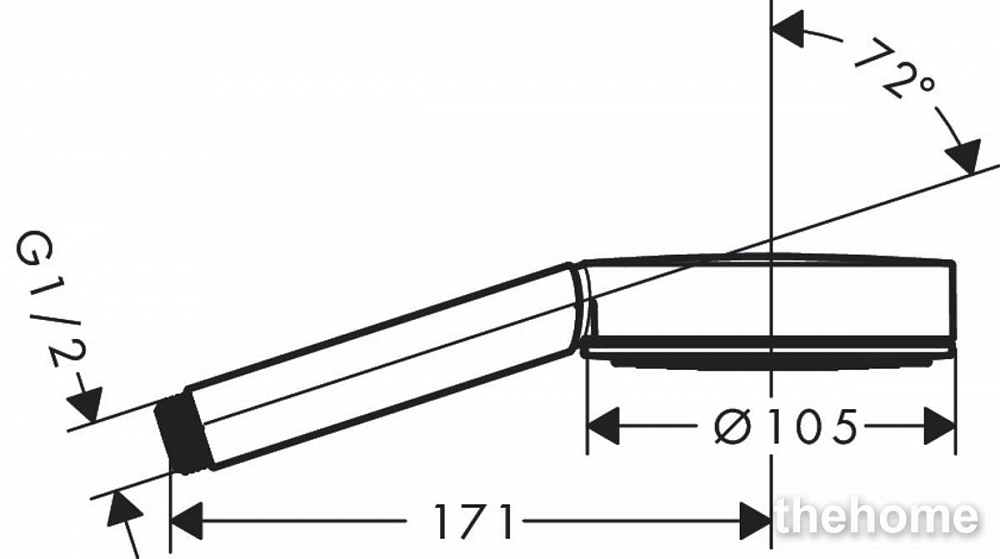 Ручной душ Hansgrohe Pulsify 105 1jet 24120670, матовый чёрный - 2