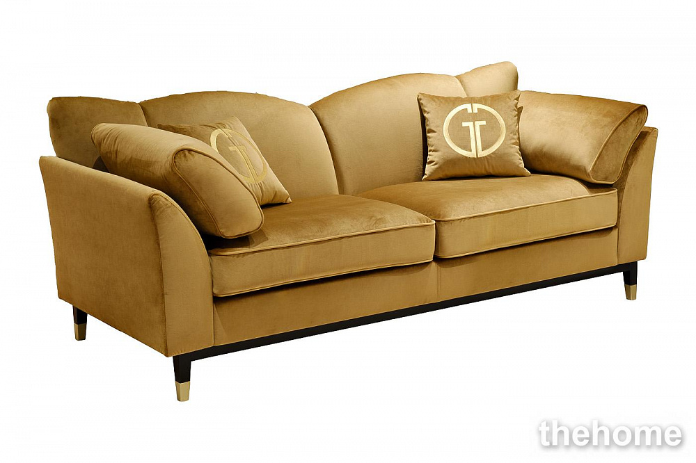 Диван Siena трехм.без мех.,велюр золотой Pad14 228*92*92см Garda Decor - 2