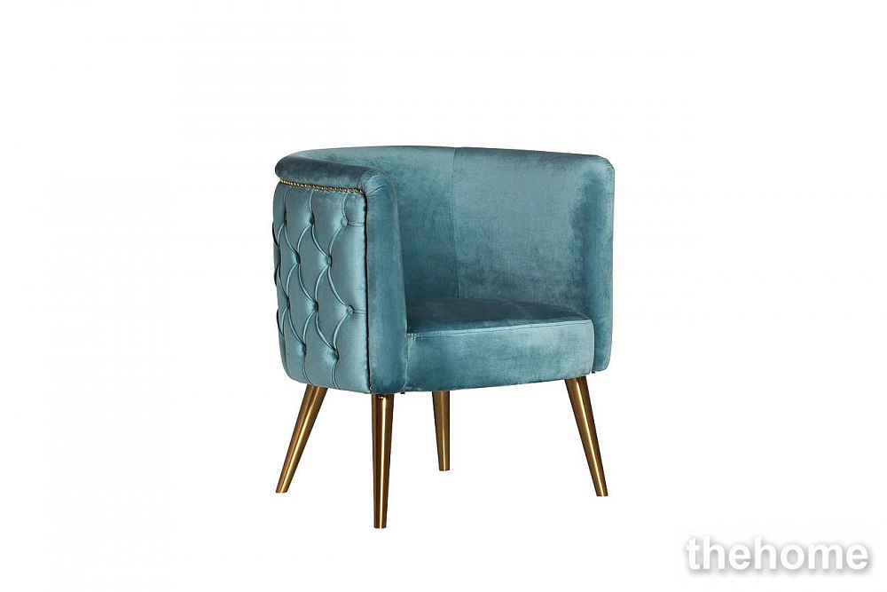 48MY-2533 TUR GLD Кресло велюр бирюзовый 73*67*77см мет.ножки Garda Decor - 2