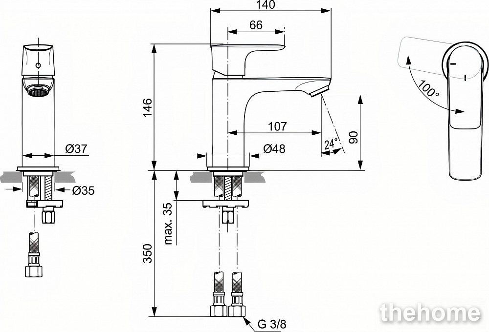 Смеситель для раковины Ideal Standard CONNECT AIR A7011AA - 2