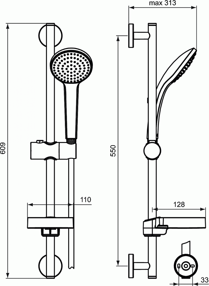 Душевой гарнитур Ideal Standard Idealrain Soft B9412AA - 2