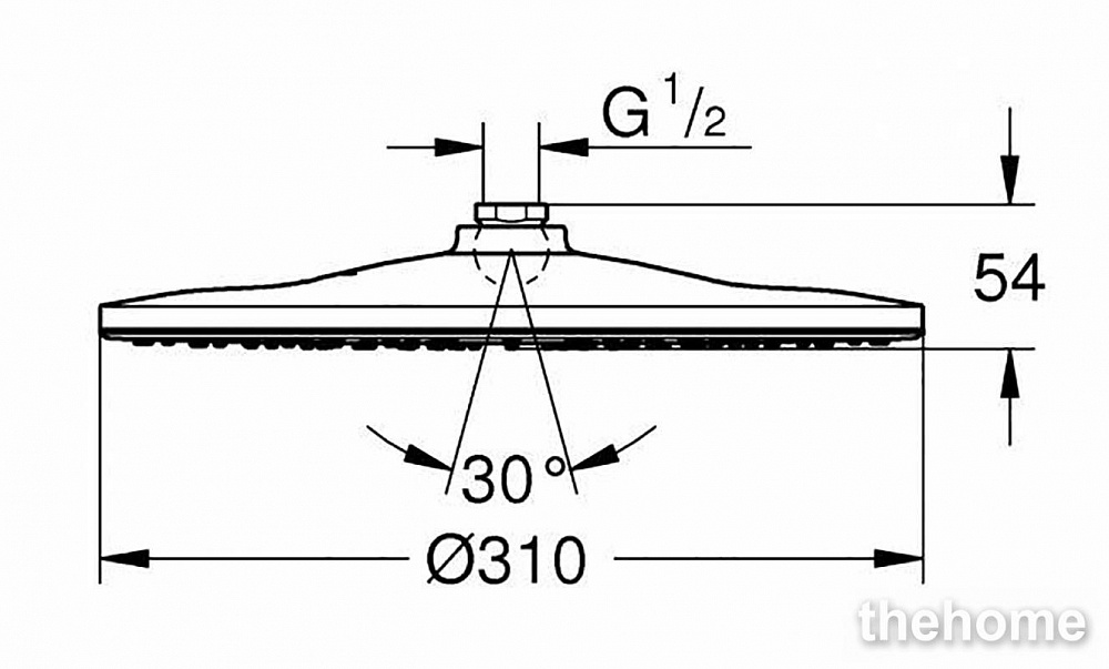 Верхний душ Grohe Rainshower 310 Mono 26561LS0, белая луна - 2