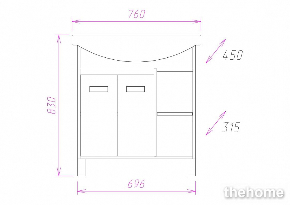 Тумба Onika Гамма 75.10, 107511 - 3