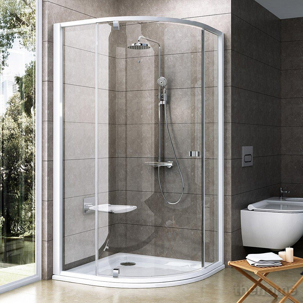 Душевой уголок Ravak PIVOT PSKK3-80 см белый+ прозрачное стекло - TheHome