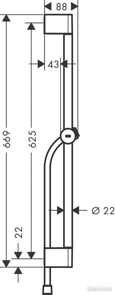 Душевая штанга Hansgrohe Unica 65 см 24400000, хром - 2