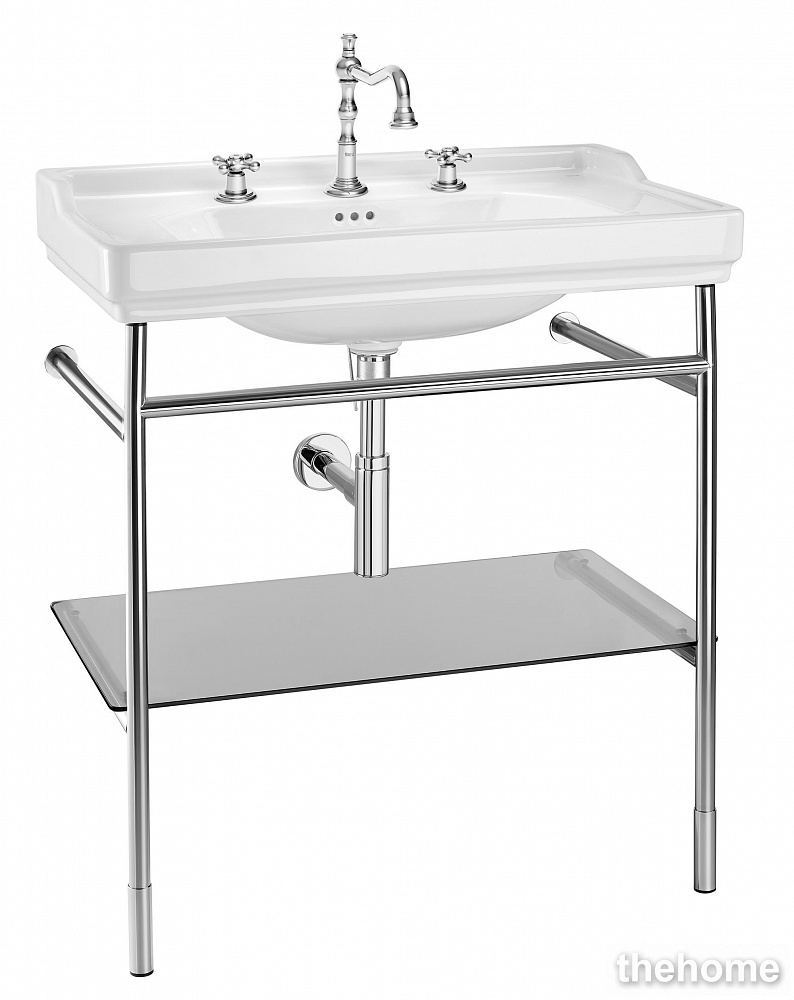 Консоль с раковиной Roca Carmen 80 см 851372425 хром - TheHome