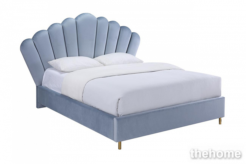N-BD1913-160 GR Кровать велюр серо-голубой 214*224*141см Garda Decor - 2