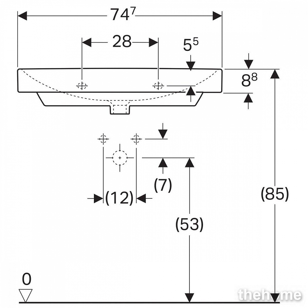 Раковина Geberit Smyle Square 75см 500.249.01.1 белая - 5