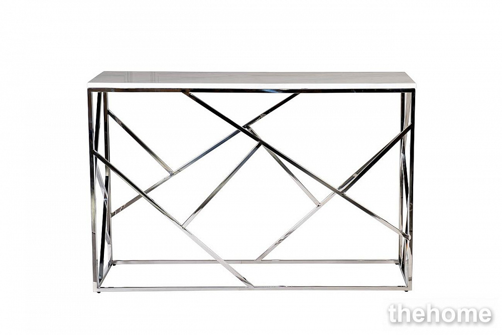 47ED-CST015M Консоль Bianco иск.мрамор/хром 120*40*79см Garda Decor - TheHome