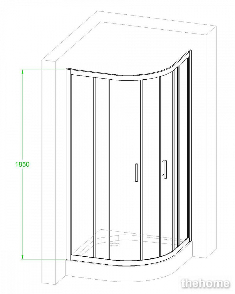 Душевой уголок Royal Bath HKD-T 100х100х185 прозрачное - 3