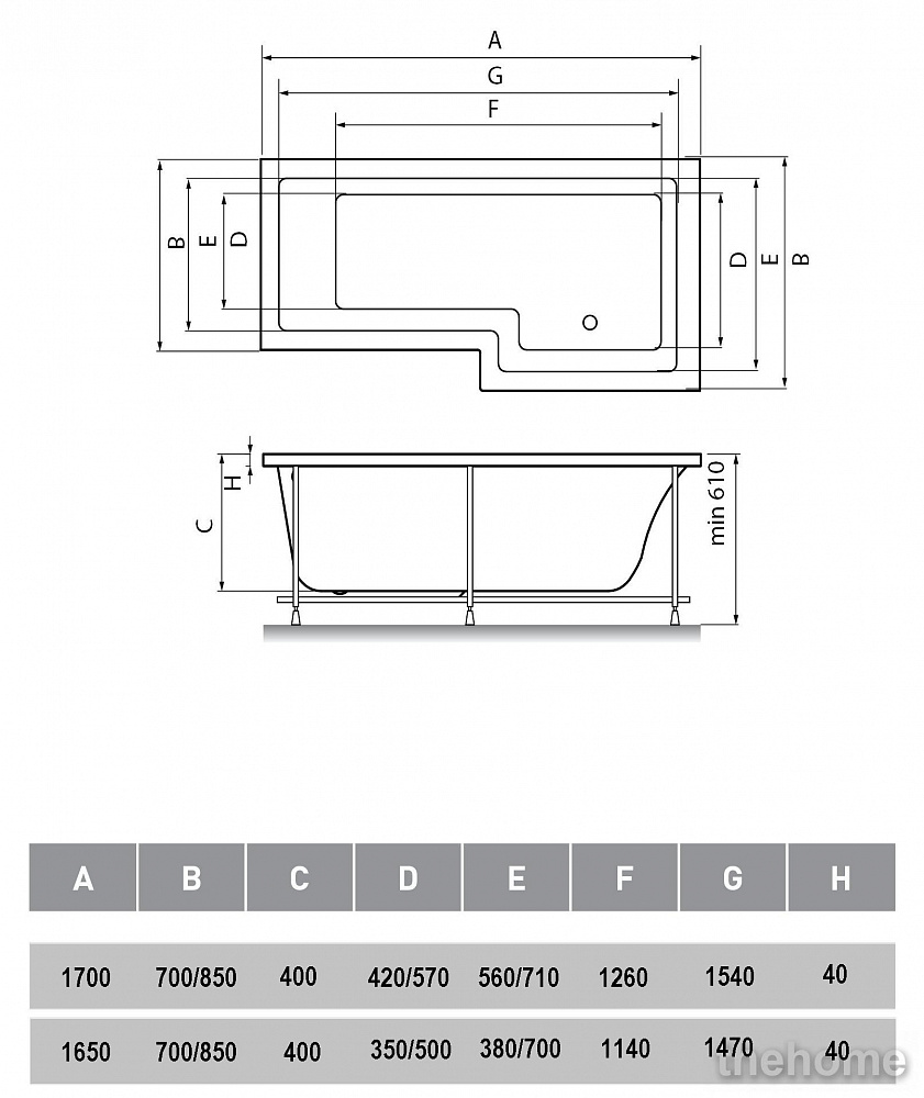 Акриловая ванна Vayer Options R 165х85 - 5