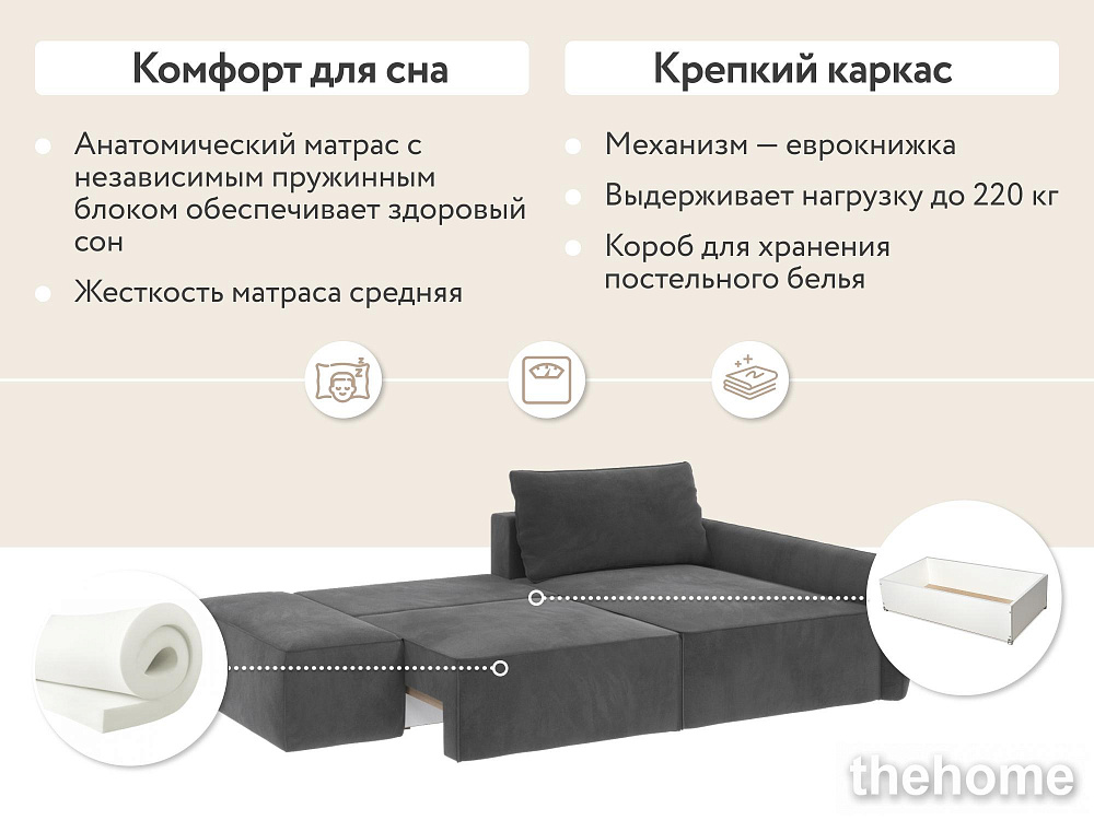 Диван угловой DeeOne Портленд-3 AAA4150017 серый - 5