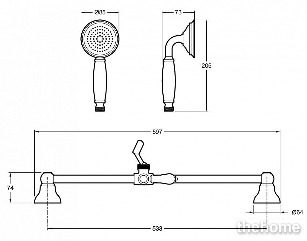 Душевой гарнитур Jacob Delafon Louise E24364-CP, хром - 2