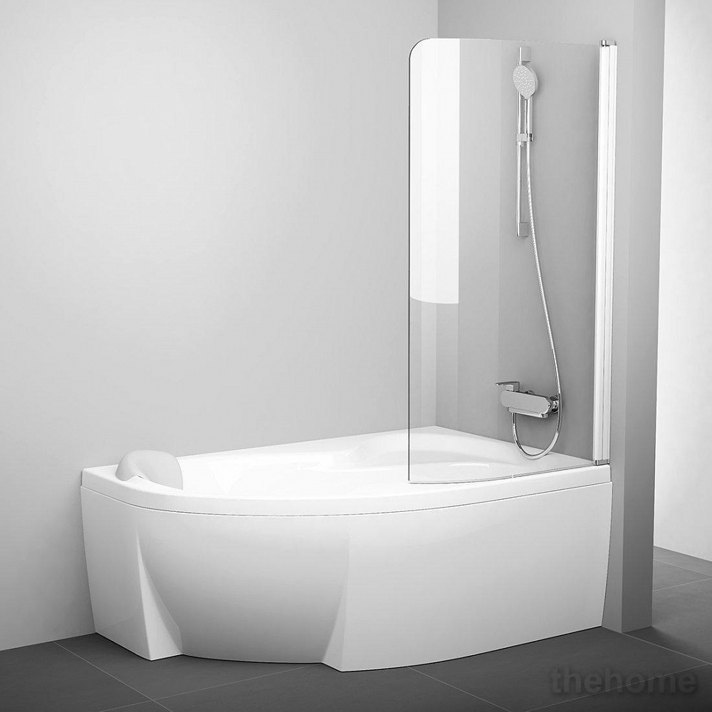 Шторка на ванну Ravak CVSK1 ROSA 160/170 R белая+ транспарент - TheHome
