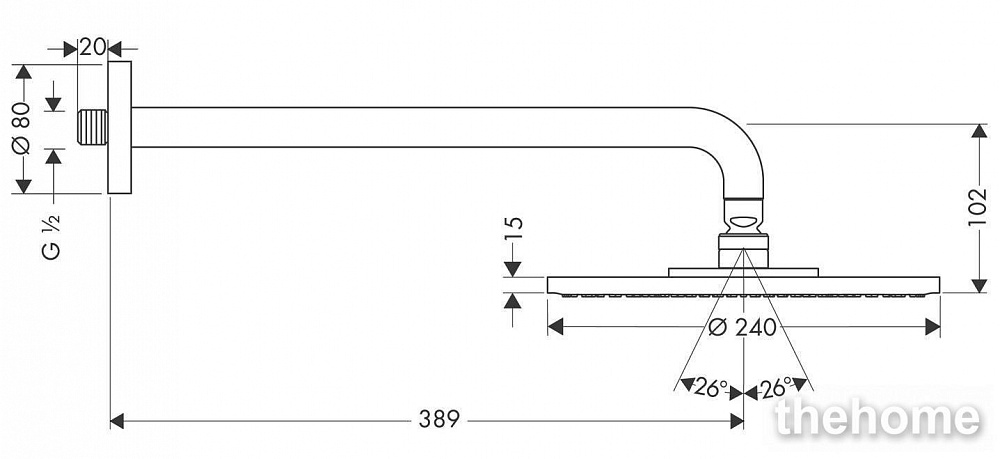 Верхний душ Hansgrohe Raindance AIR 27474000 - 5