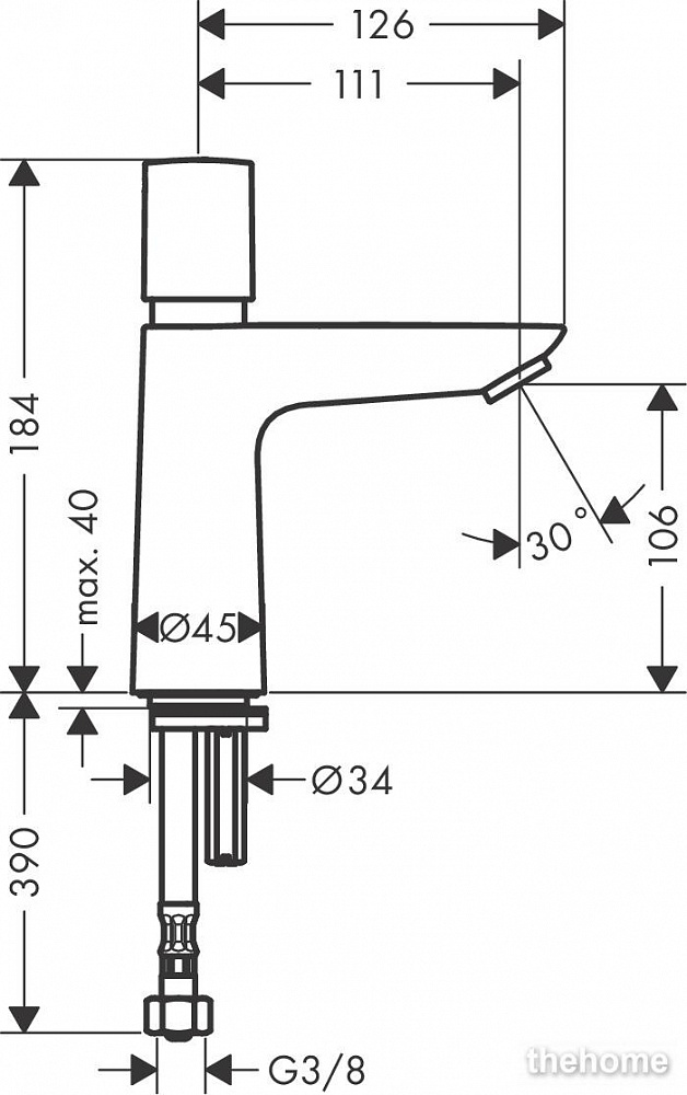 Кран Hansgrohe Talis E Self-Cl 71719000 для раковины, хром - 2
