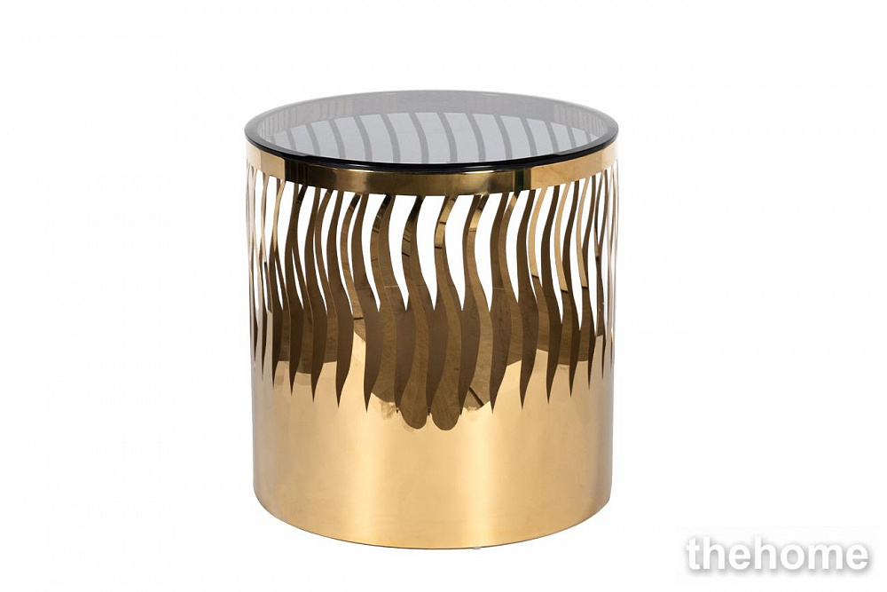 GY-ET8149GOLD Стол журнальный "Wave" тонир.стекло/зол. d50*51см Garda Decor - TheHome