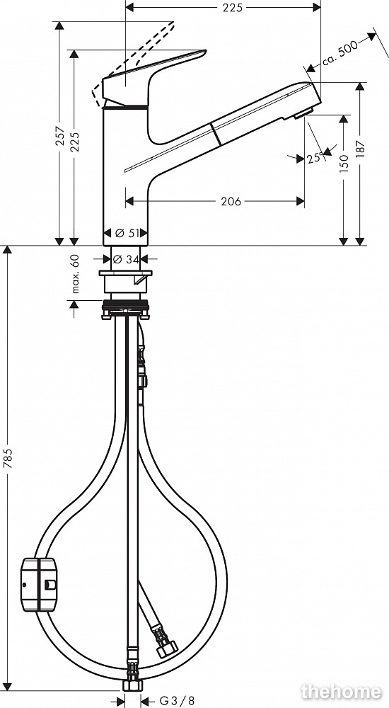 Смеситель Hansgrohe Focus M43 71842000 для кухонной мойки, хром - 2