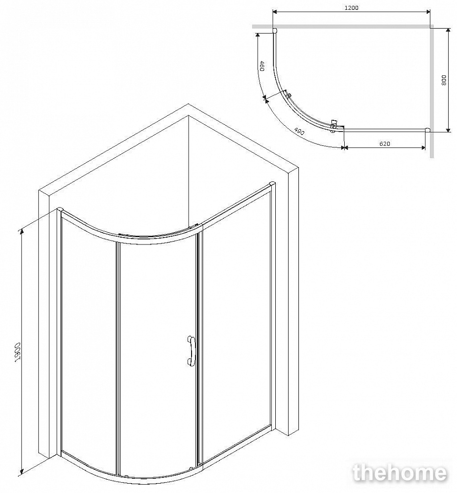 Душевое ограждение Am.Pm Like W83G-302U120CG - 8