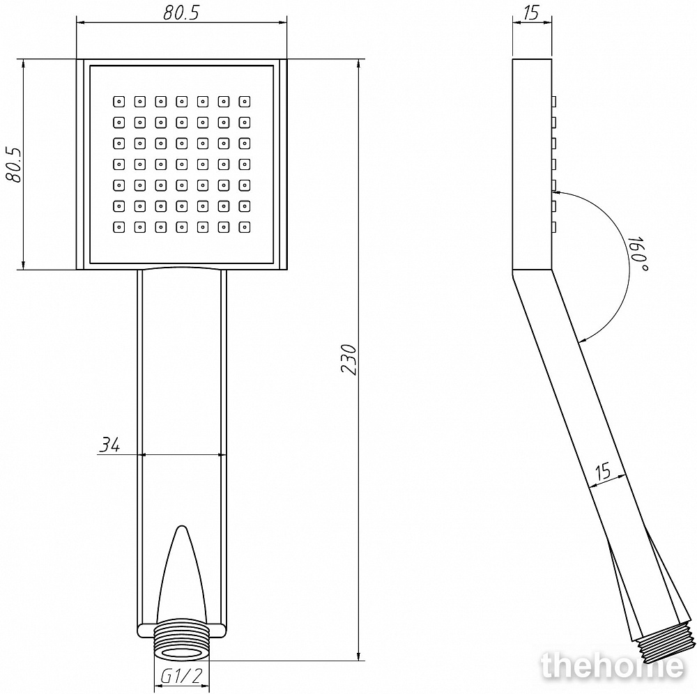 Душевая лейка Aquanet Square AF210-81S-S - 2