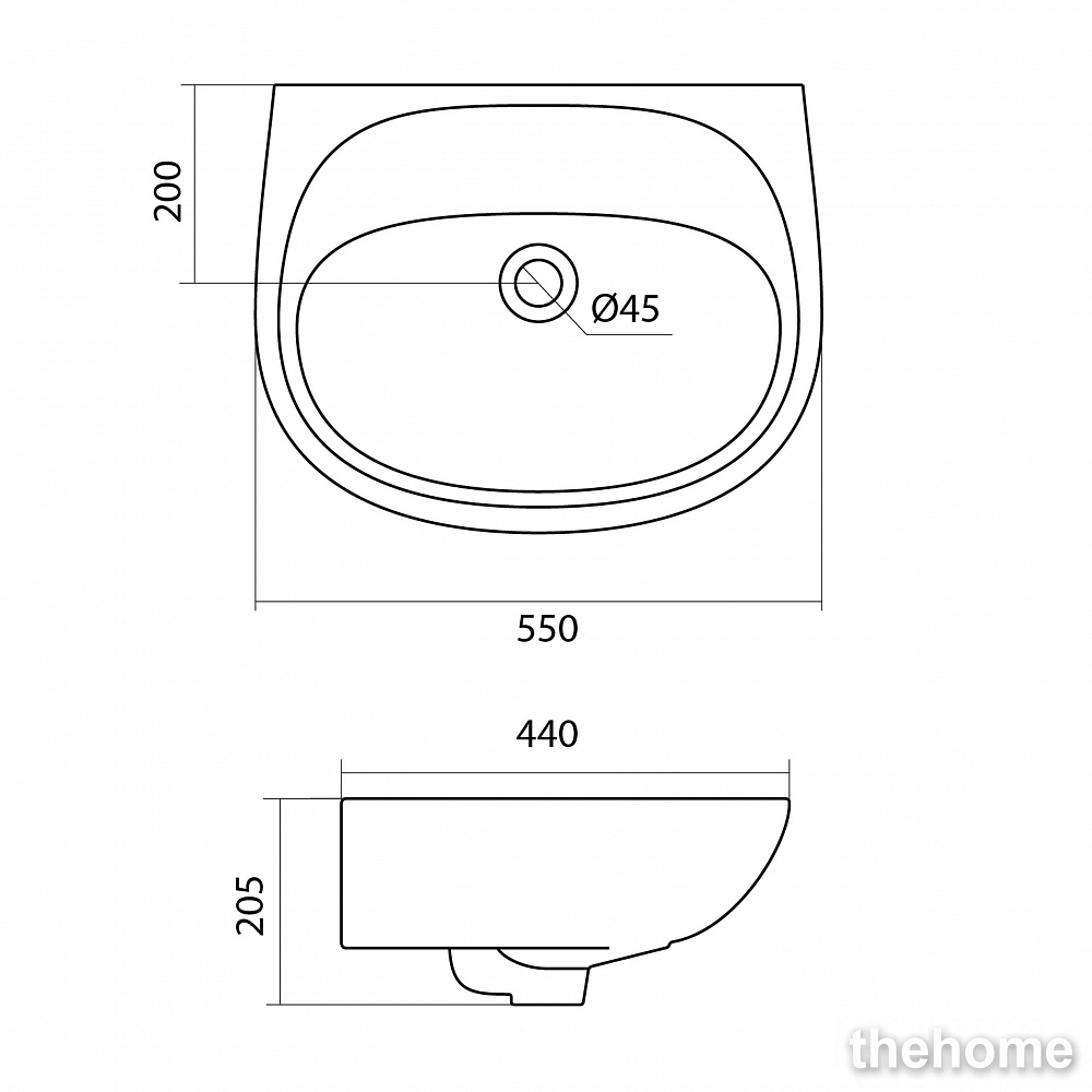 Раковина Santek Бриз 55 без отверстия под смеситель 1WH110457 - 4