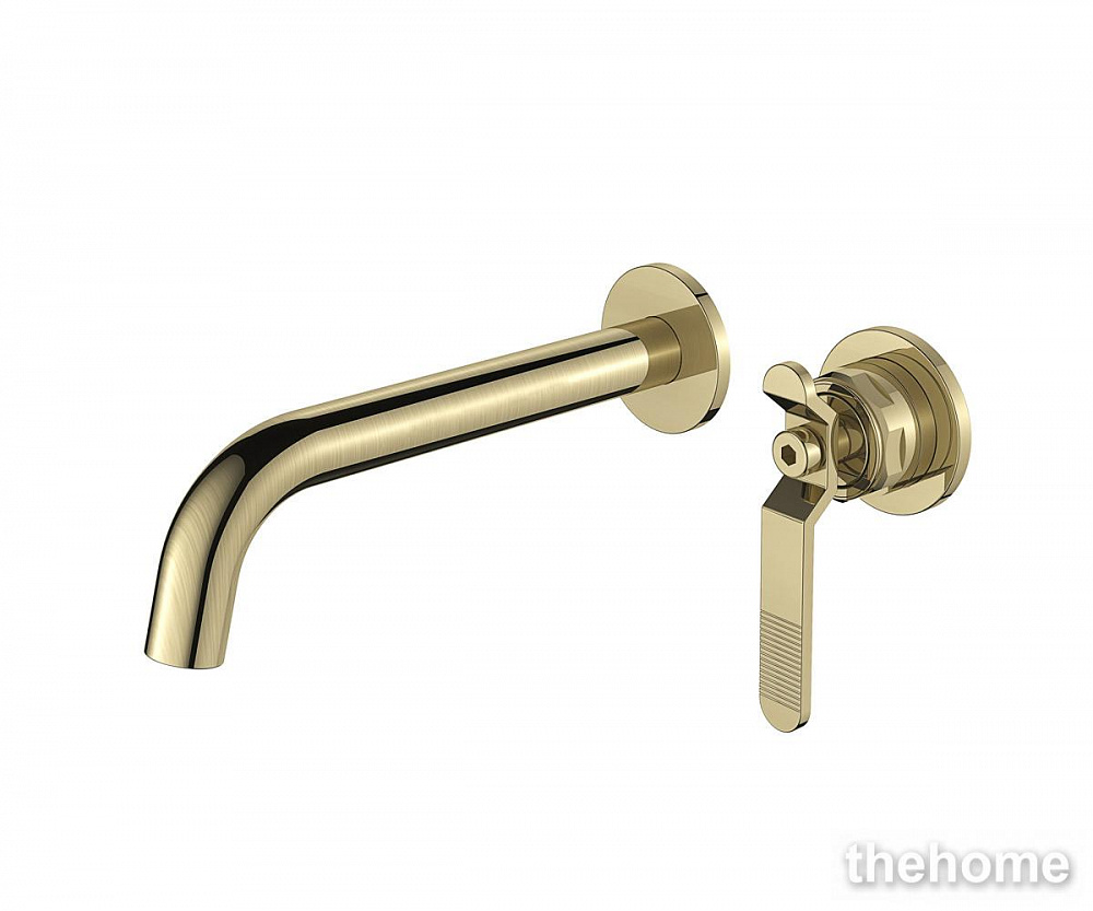 Смеситель для раковины настенный Bronze de Luxe 1760'S LOFT матовое золото 5530CG - TheHome