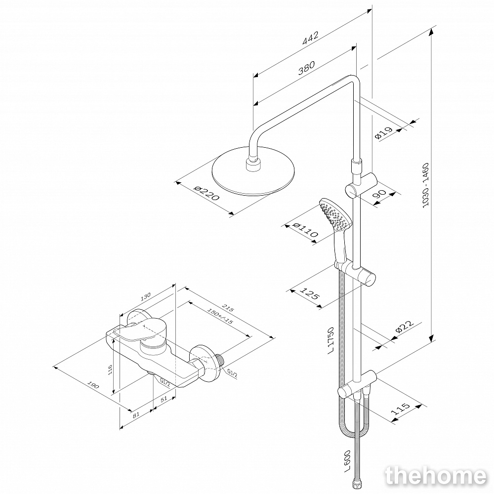 Душевая система Am.Pm X-Joy F40885A24 - 2